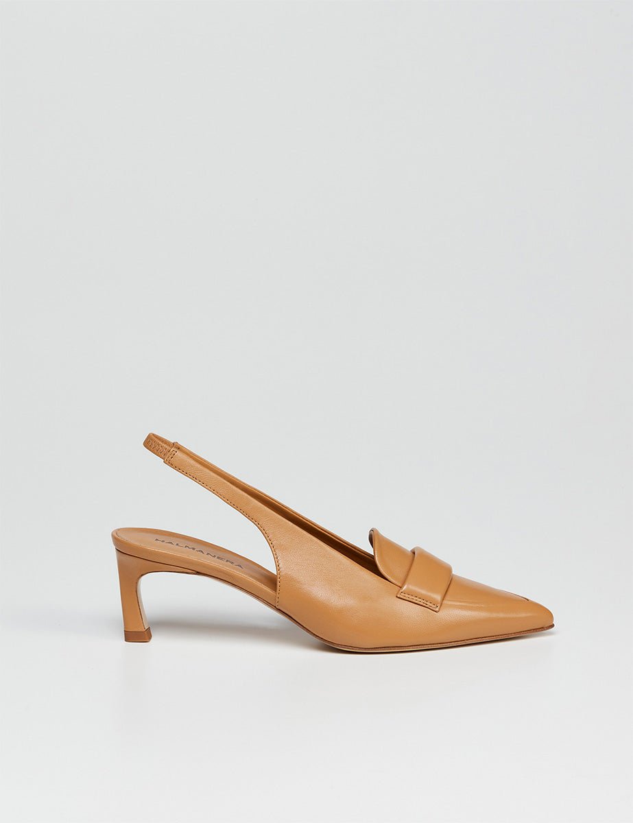 slingback pelle caramel - halmanera - slingback