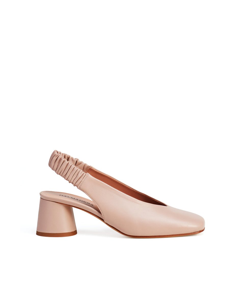 slingback punta quadra elastico naturale - halmanera - slingback