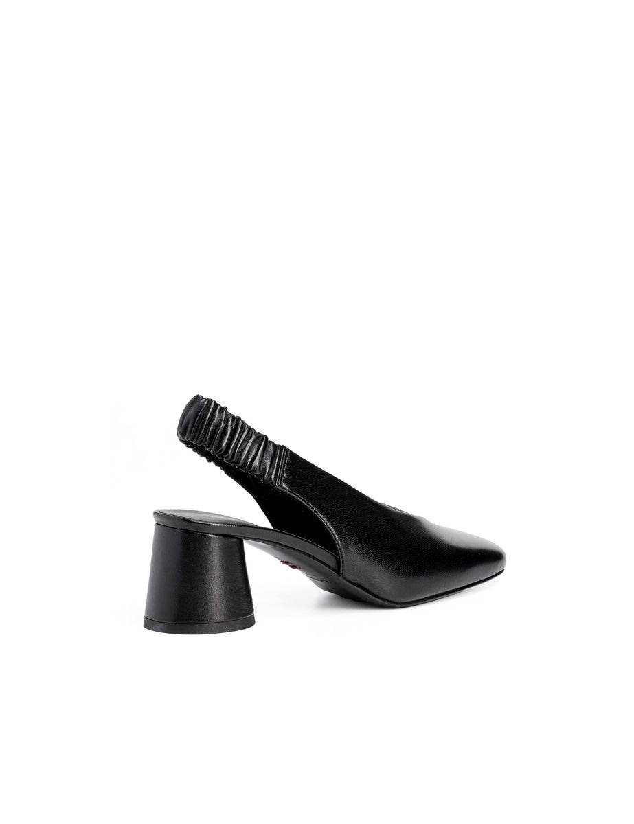 slingback punta quadra elastico nero - halmanera - slingback