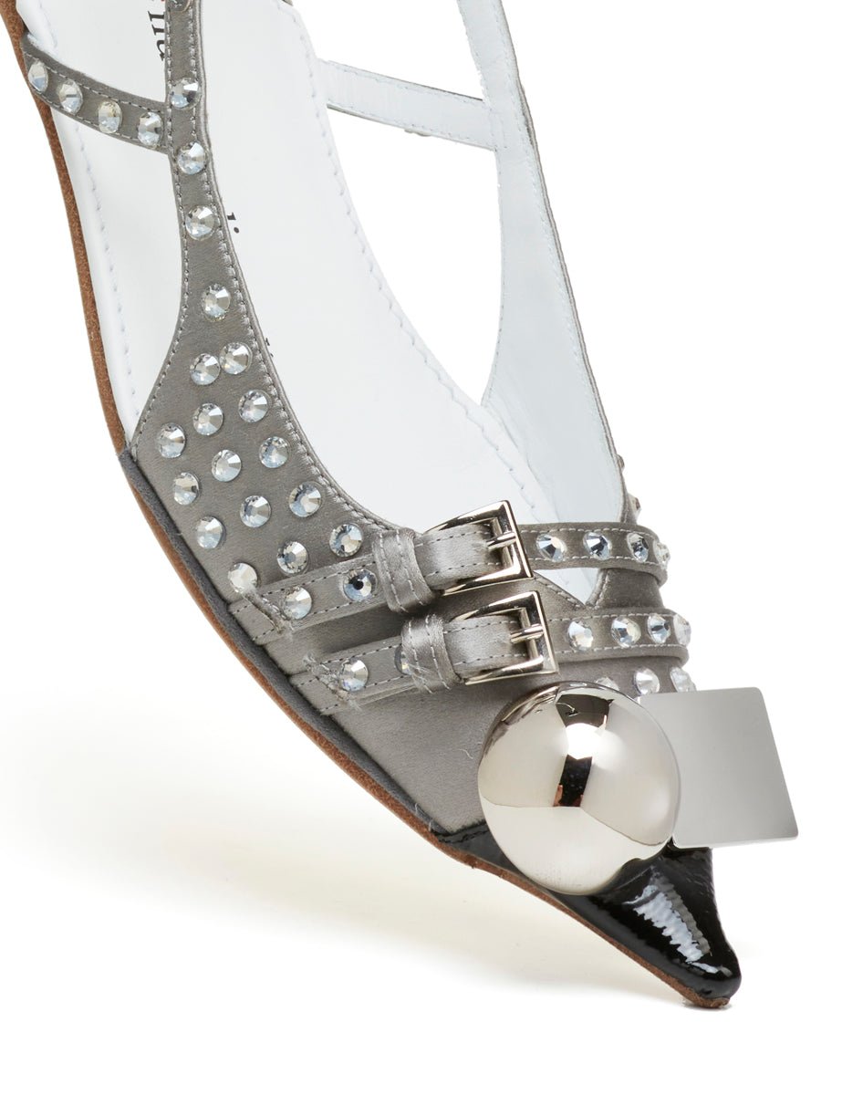 slingback strass grigio nero - dove nuotano gli squali - flat