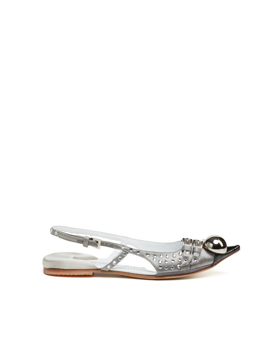 slingback strass grigio nero - dove nuotano gli squali - flat