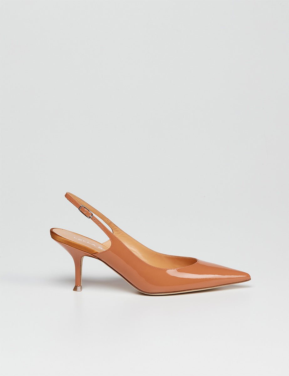 slingback vernice caramello - lella baldi - slingback