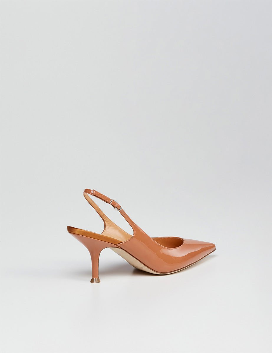 slingback vernice caramello - lella baldi - slingback