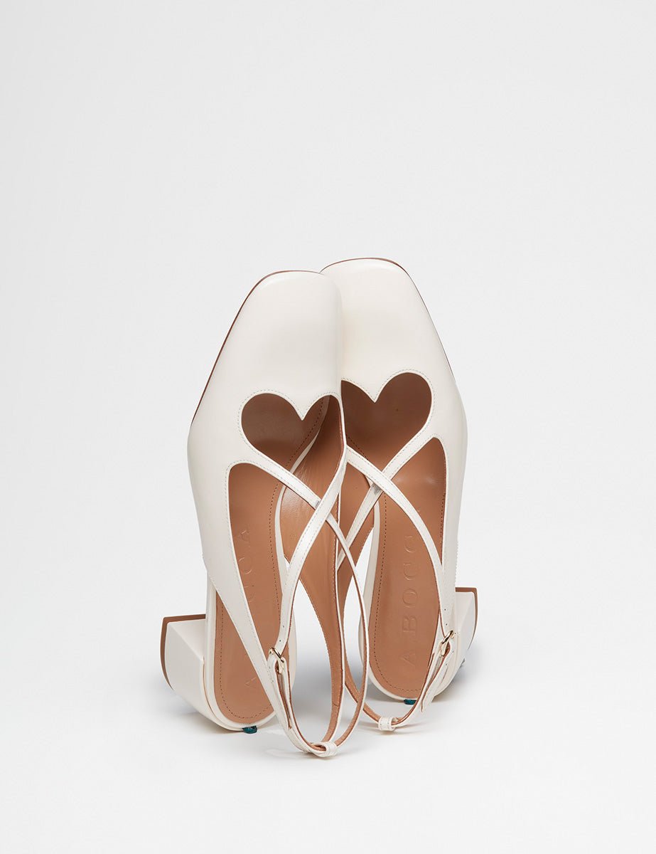 slingback vernice cinturino cuore incrocio panna - a.bocca - slingback