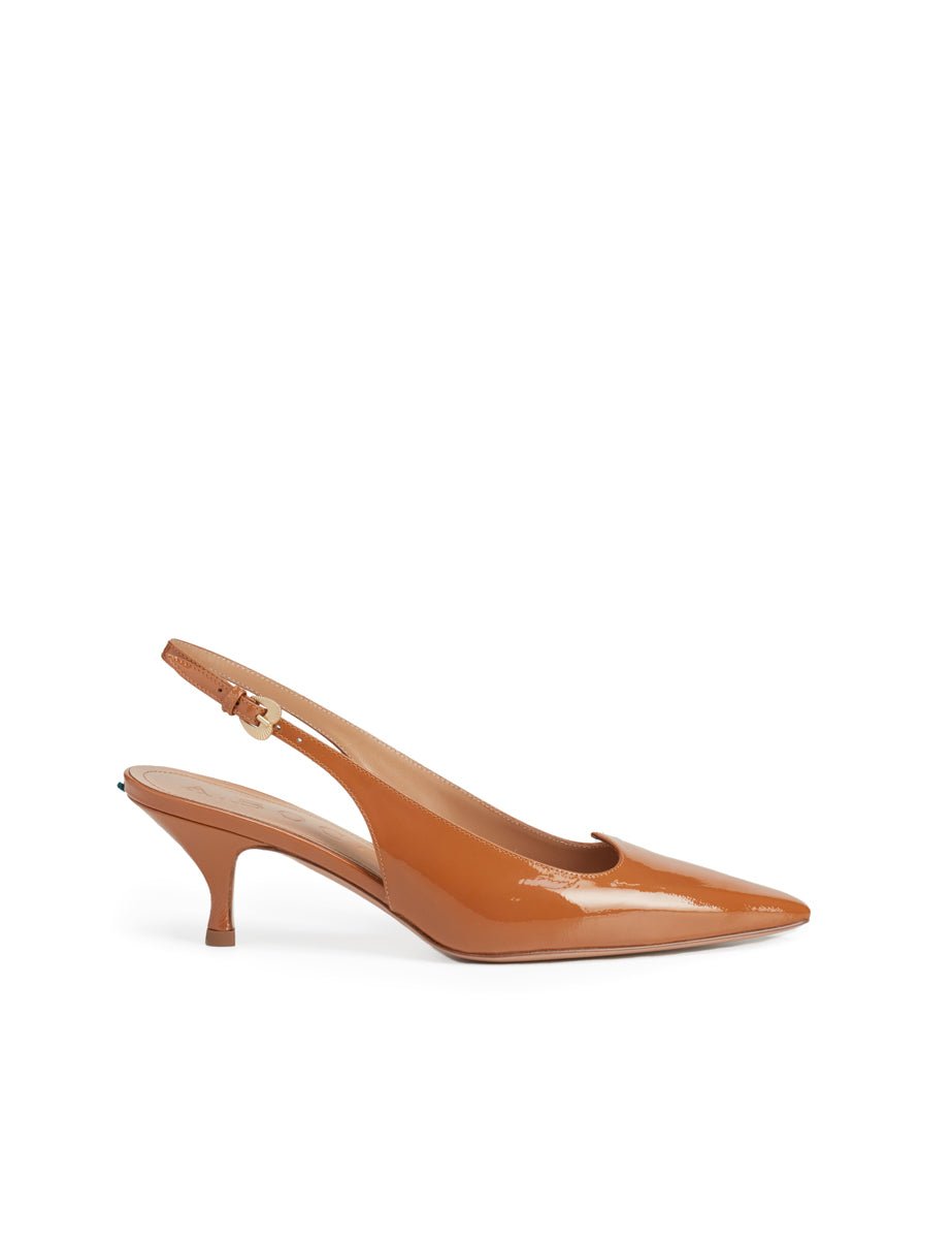slingback vernice scollo cuore caramello - a.bocca - slingback
