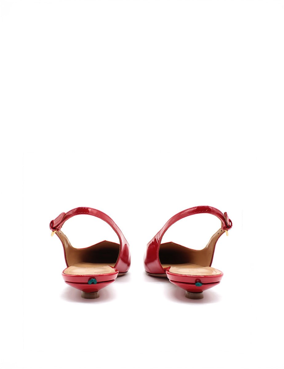 slingback vernice scollo cuore rosso - a.bocca - slingback
