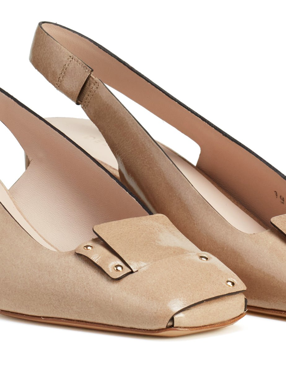 slingback vetro grano - del carlo - slingback