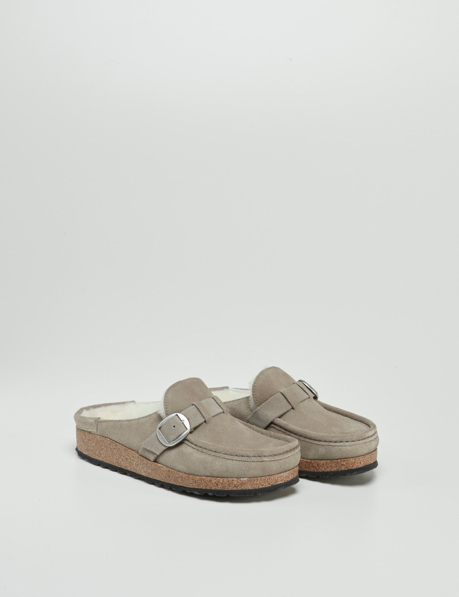 slipper camoscio grigio - birkenstock - sabot