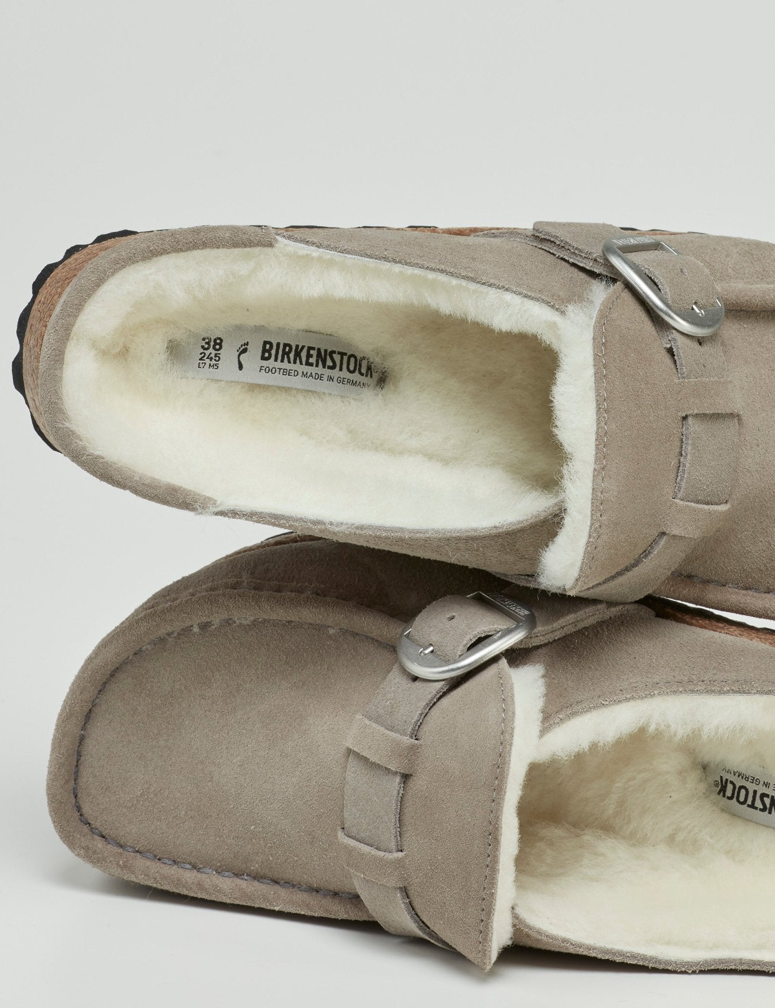 slipper camoscio grigio - birkenstock - sabot