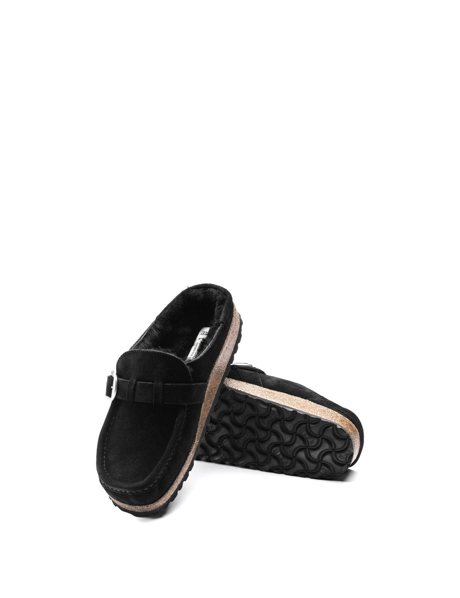 slipper camoscio nero - birkenstock - sabot