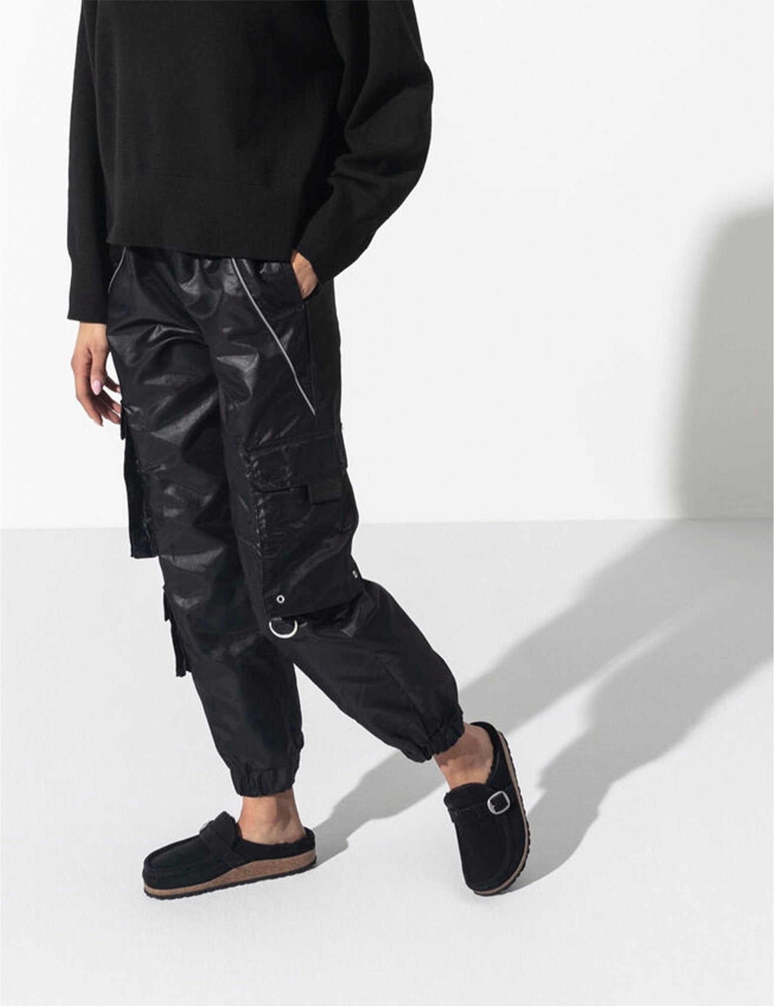 slipper camoscio nero - birkenstock - sabot