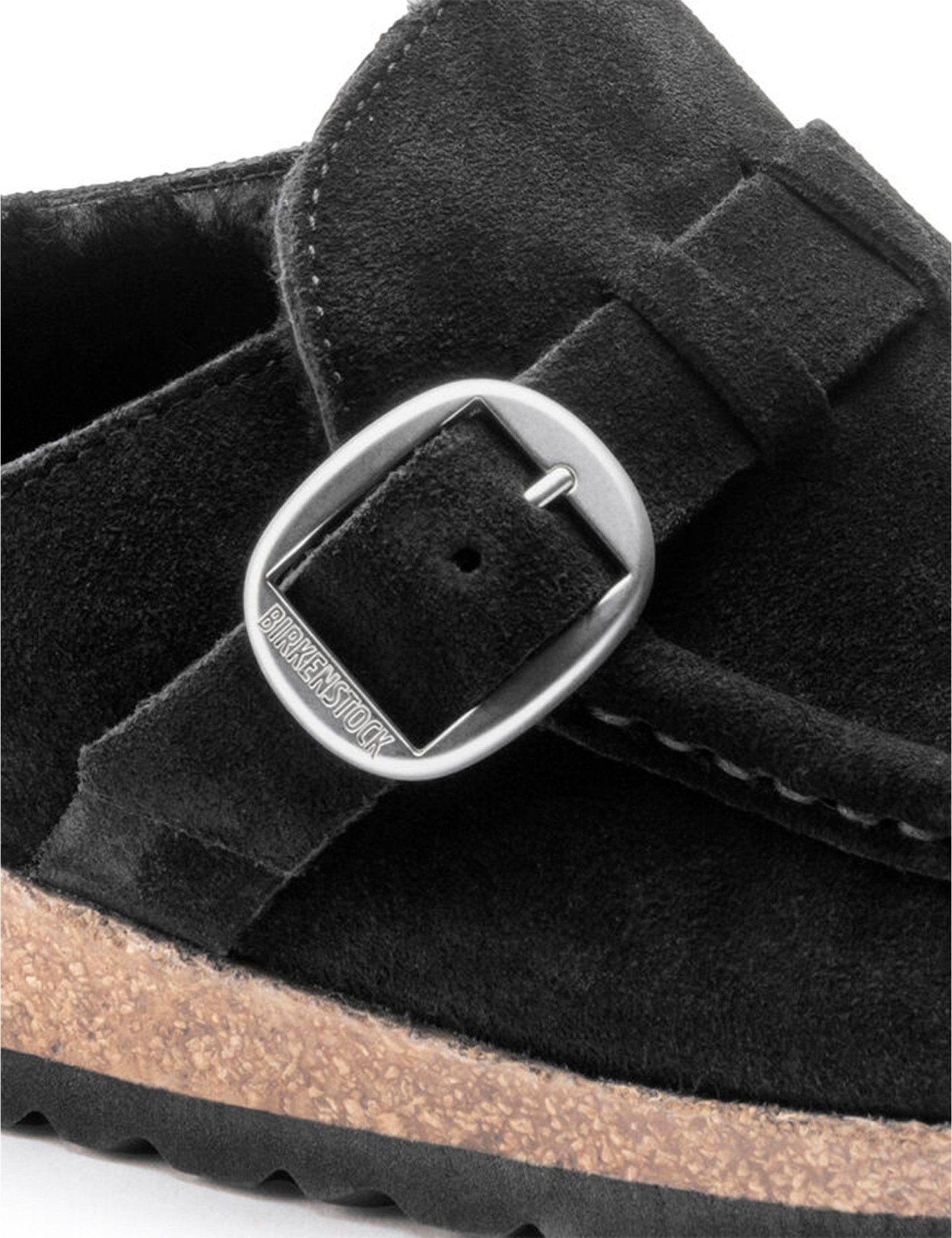 slipper camoscio nero - birkenstock - sabot