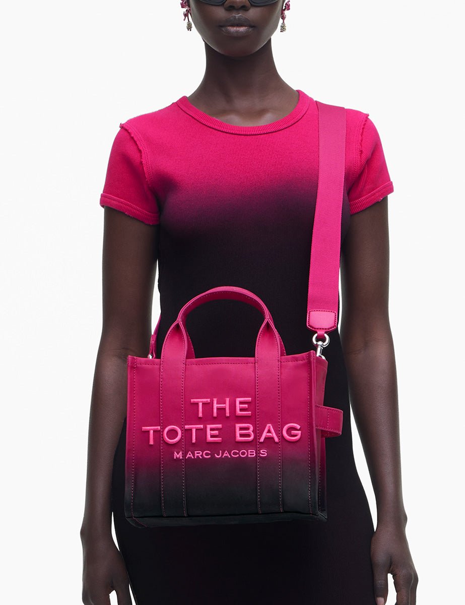 small tote bag canvas black hot pink - marc jacobs - shopper