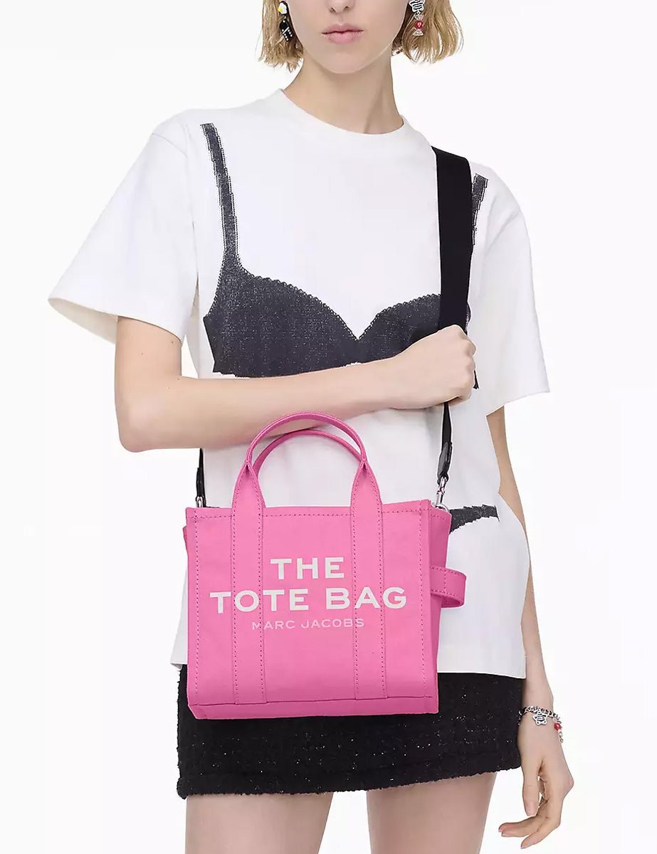 small tote bag canvas bow pink - marc jacobs - shopper
