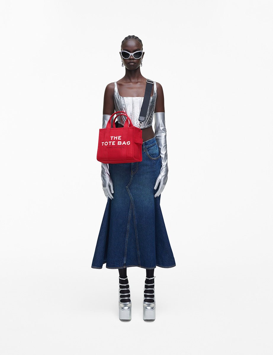 small tote bag canvas true red - marc jacobs - shopper