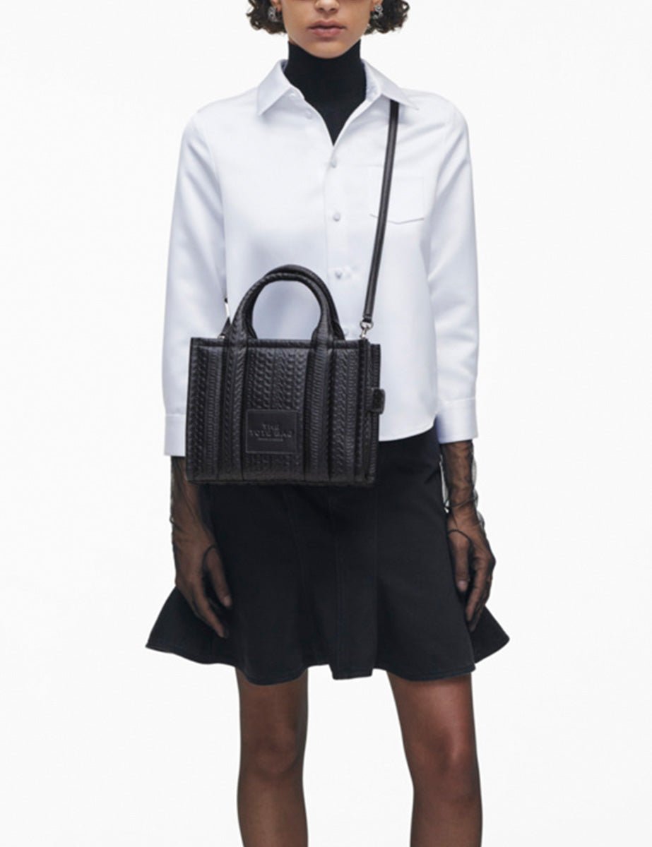 small tote bag leather nero logo - marc jacobs - shopper