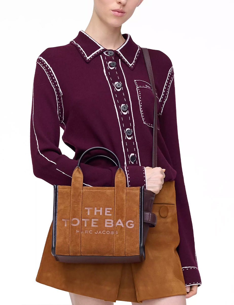 small tote bag suede leather copper - marc jacobs - shopper