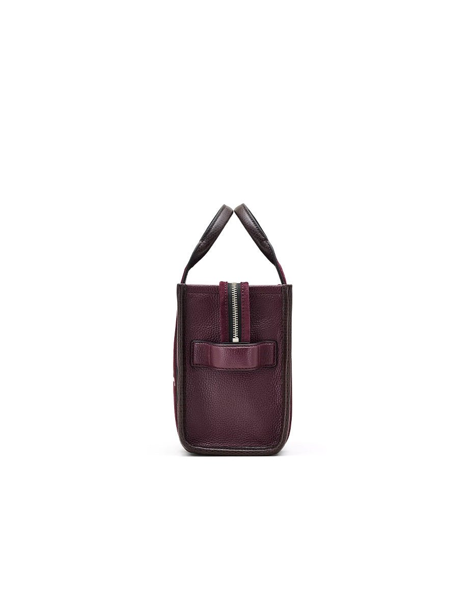 small tote bag suede leather dark plum - marc jacobs - shopper
