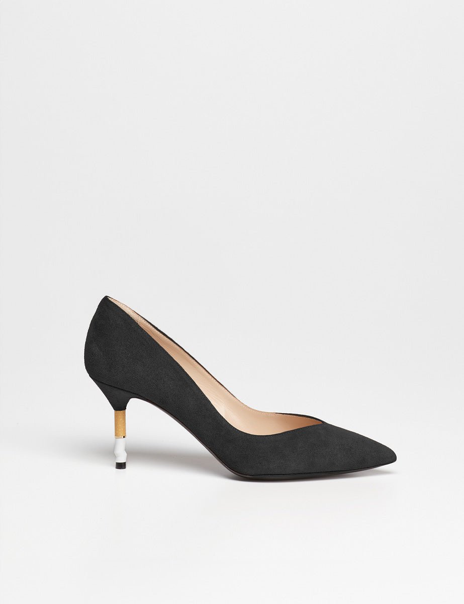 smoking hot pump suede nero - alberto ciaschini - decollete tacco