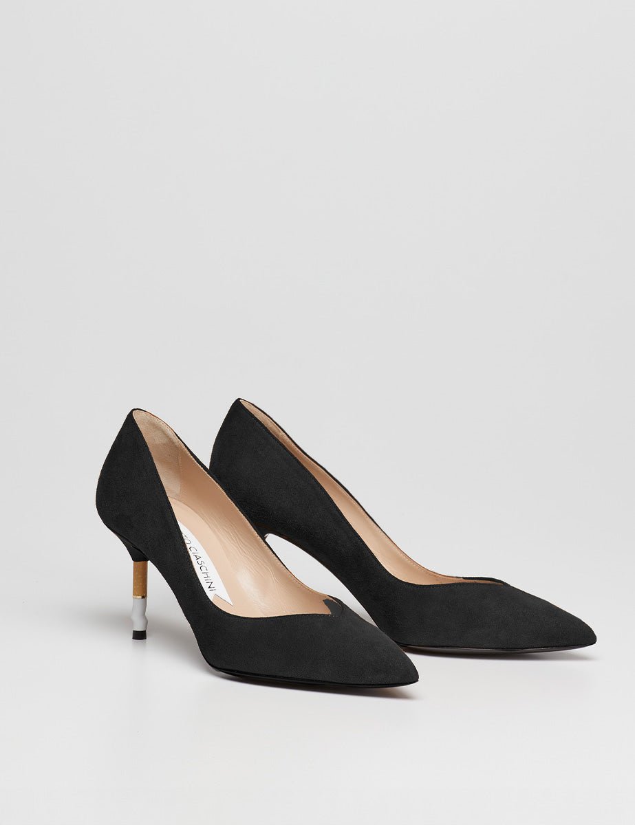 smoking hot pump suede nero - alberto ciaschini - decollete tacco