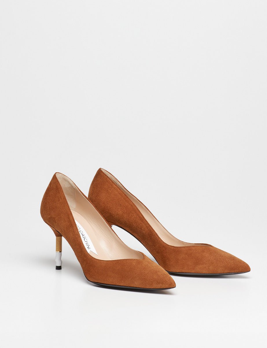 smoking hot pump suede tabacco - alberto ciaschini - decollete tacco