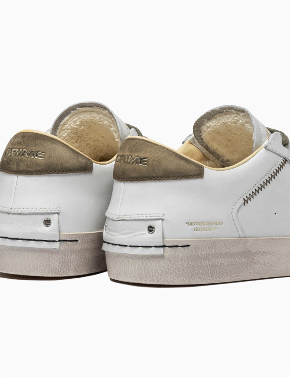 sneaker cuciture zigzag bianco - crime - sneaker