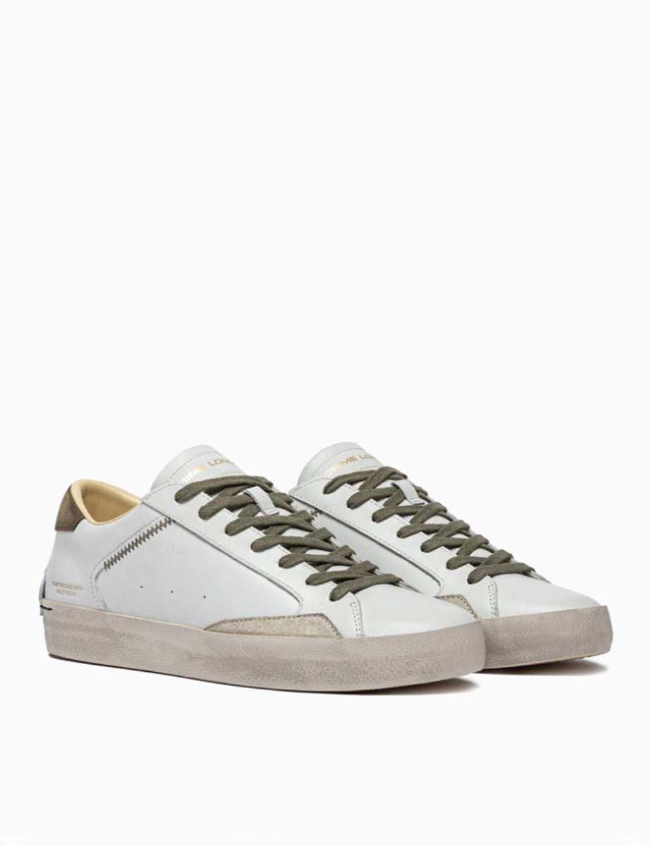 sneaker cuciture zigzag bianco - crime - sneaker