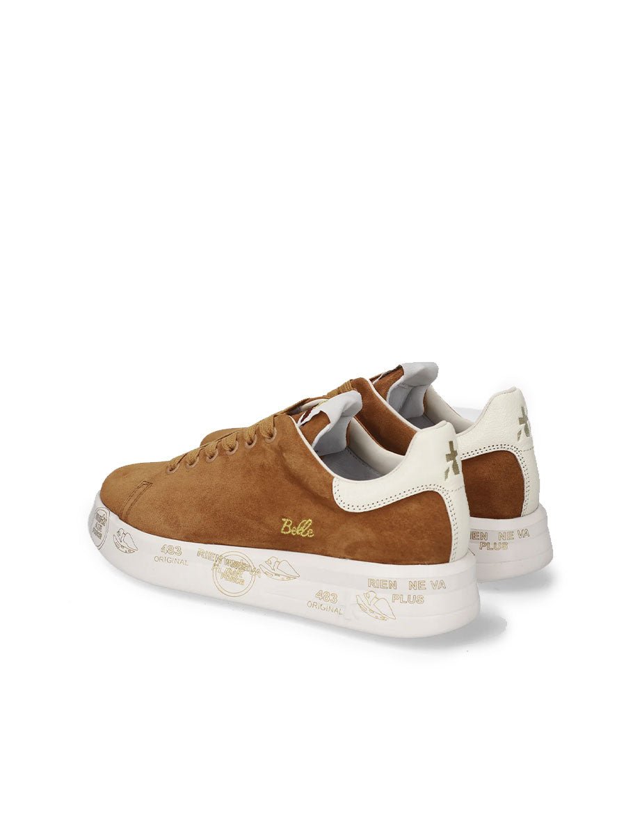 sneakers belle 8628 scamosciata marrone cuoio - white premiata - sneaker