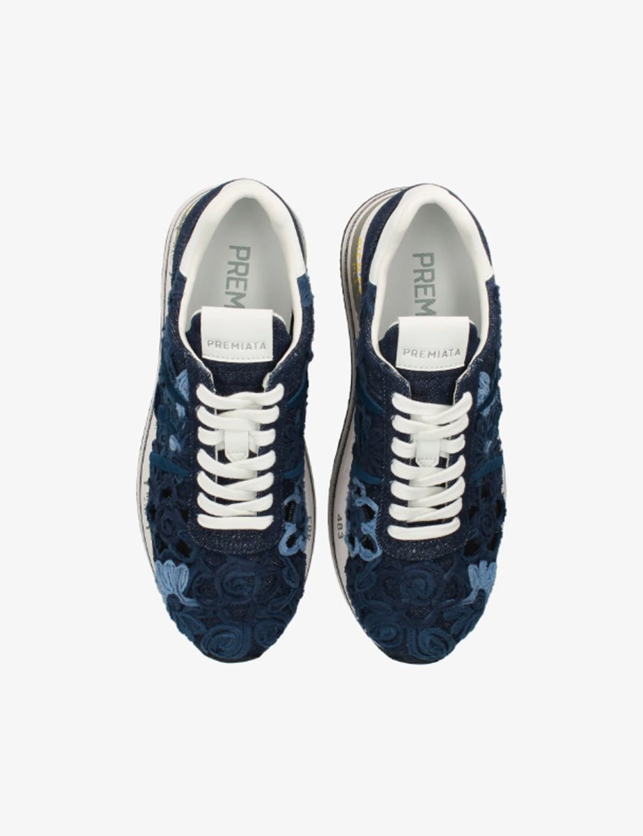 sneakers beth denim blu - white premiata - sneaker