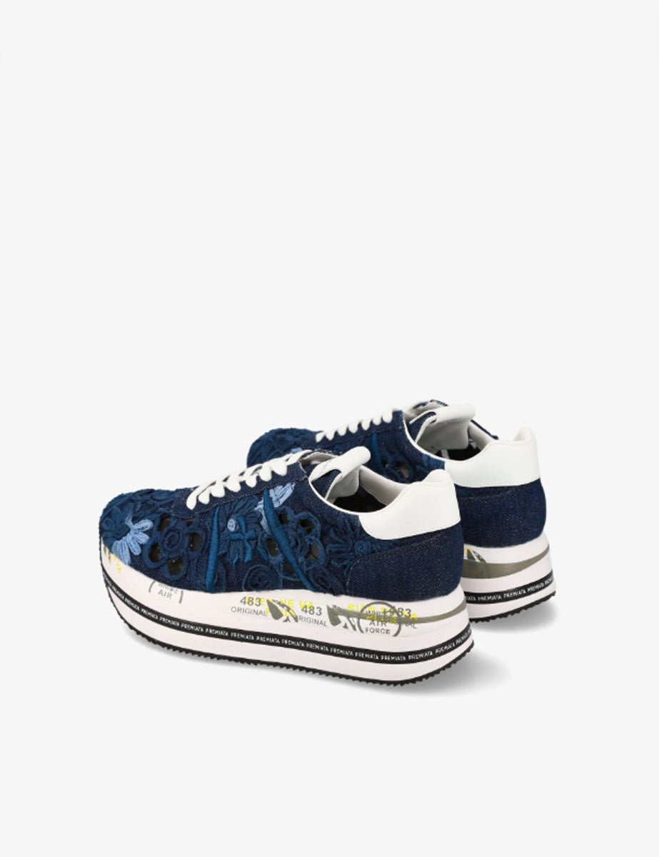 sneakers beth denim blu - white premiata - sneaker