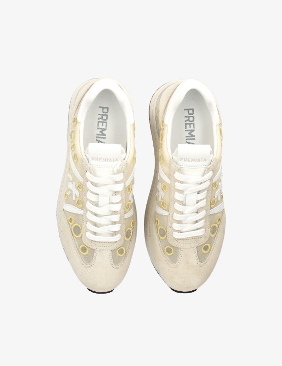 sneakers beth tela beige - white premiata - sneaker