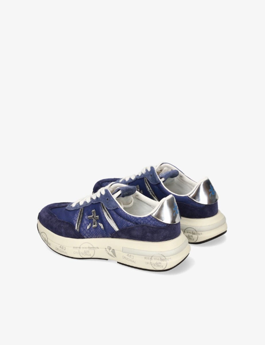 sneakers cassie tela blu - white premiata - sneaker