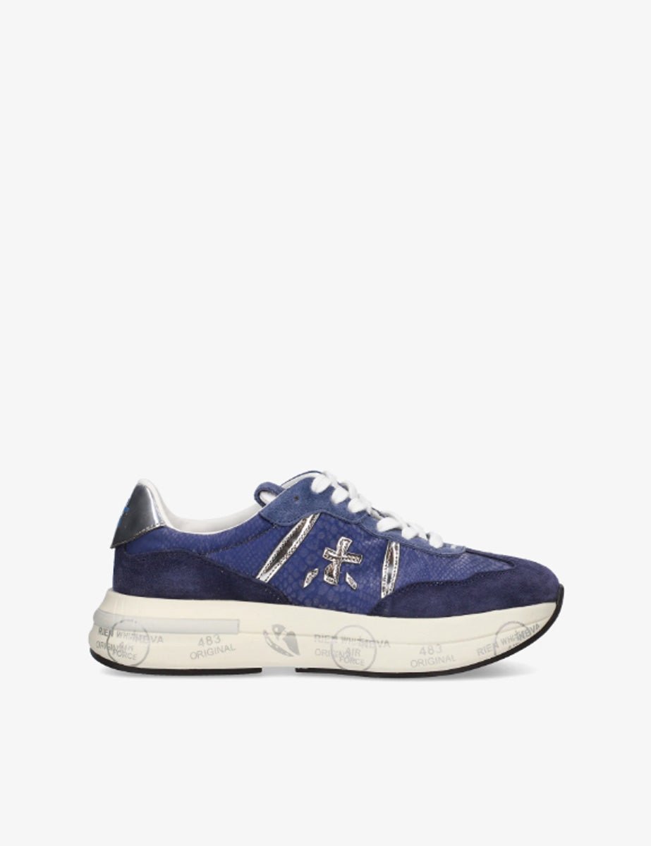 sneakers cassie tela blu - white premiata - sneaker