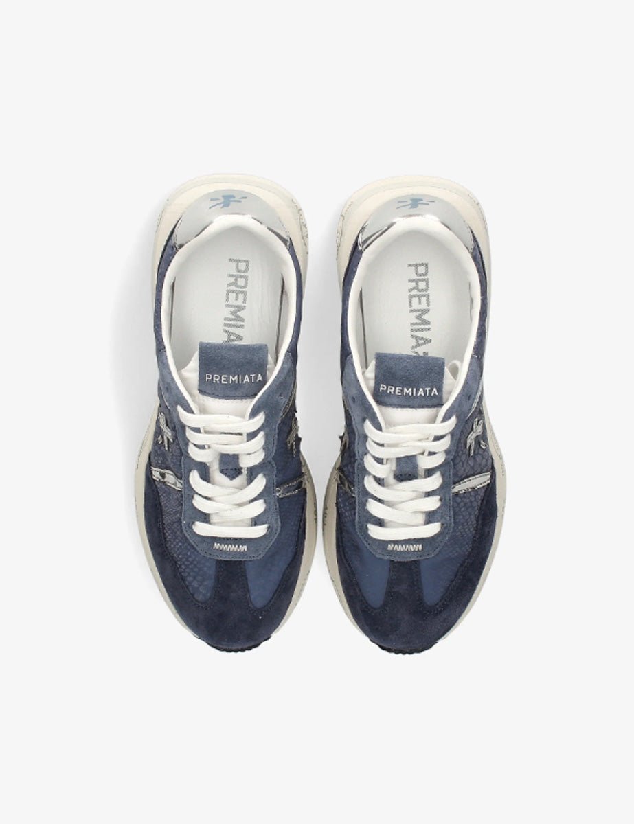 sneakers cassie tela blu - white premiata - sneaker