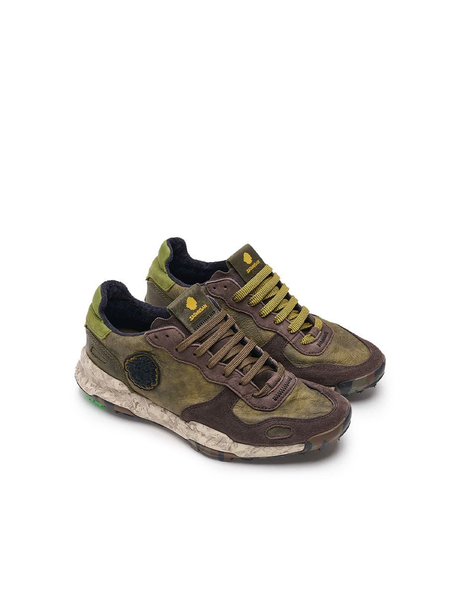 sneakers chacrona premium verde marrone - satorisan - sneaker