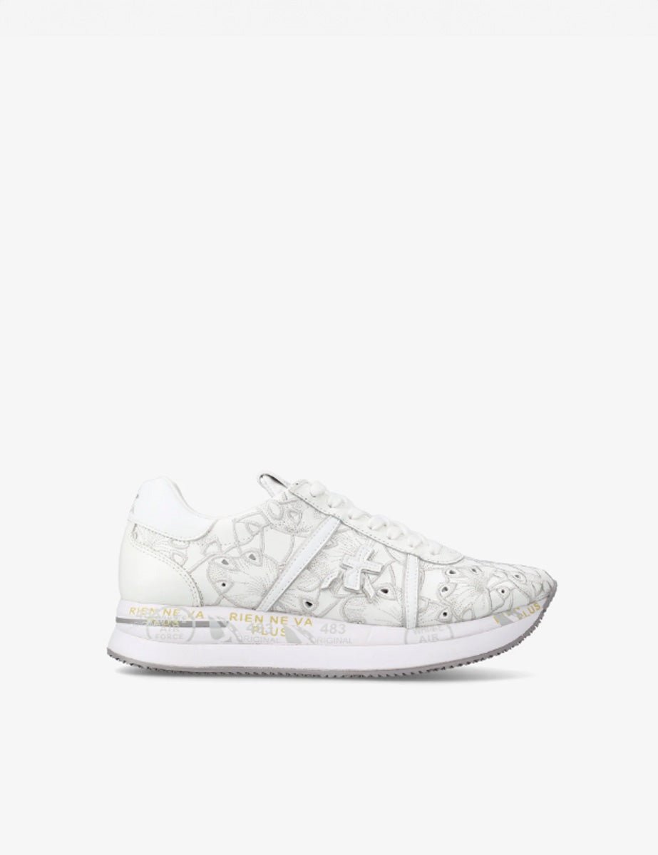 sneakers conny ricamata bianco - white premiata - sneaker
