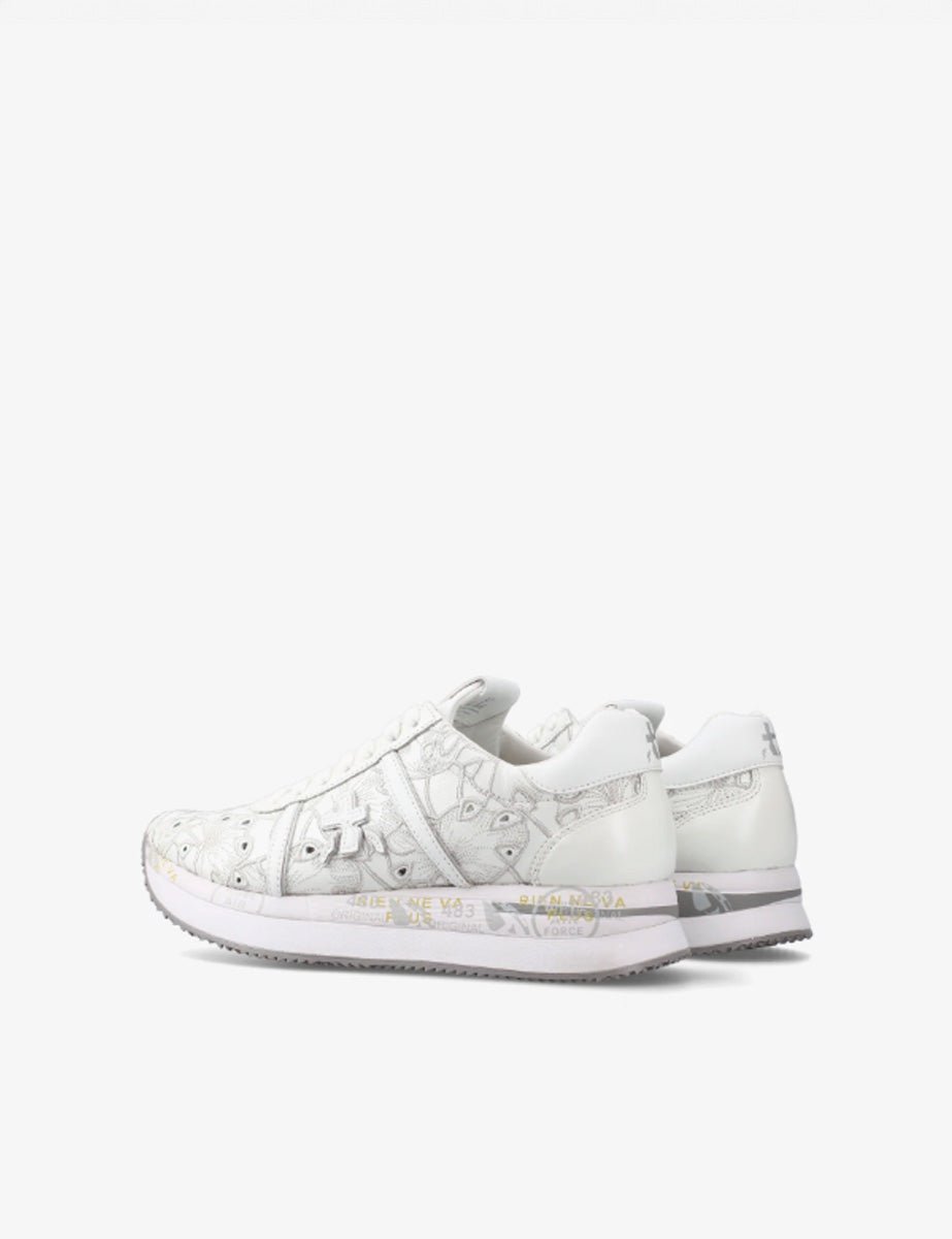 sneakers conny ricamata bianco - white premiata - sneaker