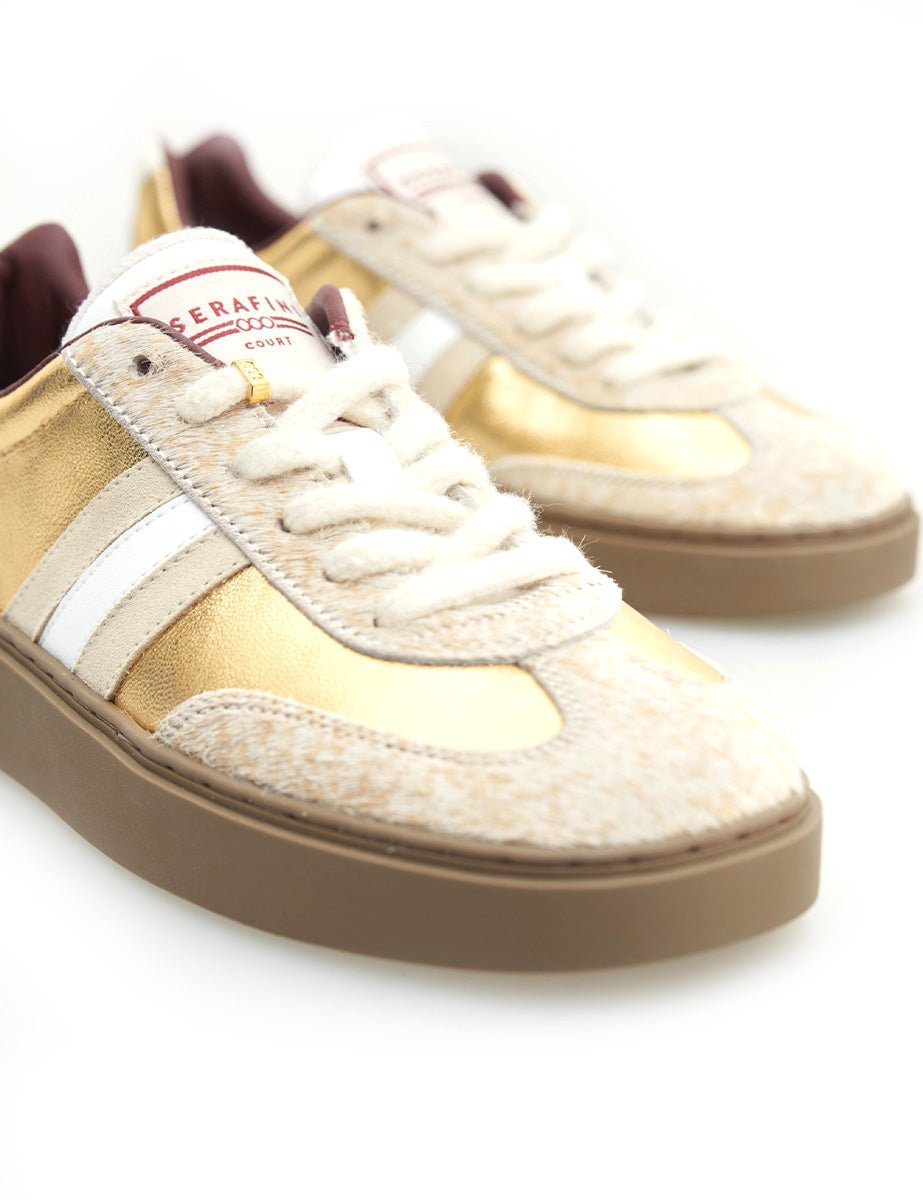 sneakers court beige pony gold - serafini - sneaker