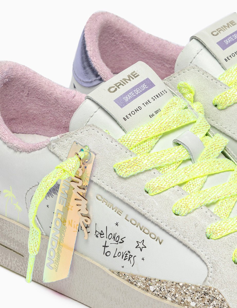 sneakers deluxe dettaglio scritta bianco - crime - sneaker