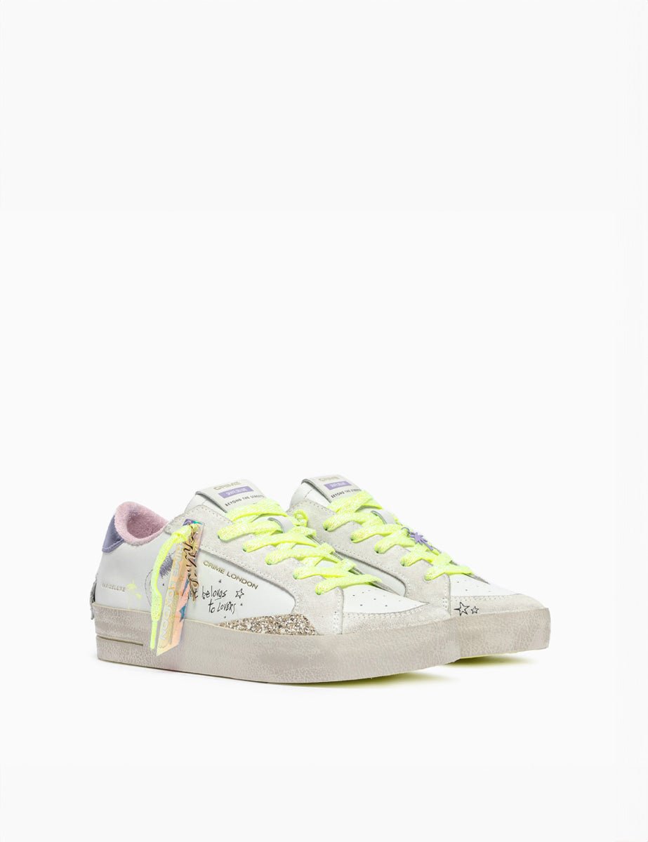 sneakers deluxe dettaglio scritta bianco - crime - sneaker