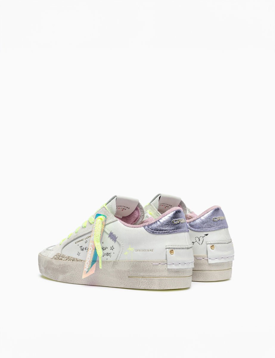 sneakers deluxe dettaglio scritta bianco - crime - sneaker