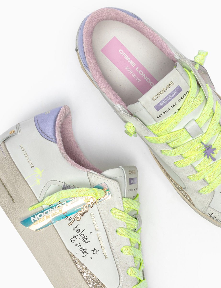 sneakers deluxe dettaglio scritta bianco - crime - sneaker