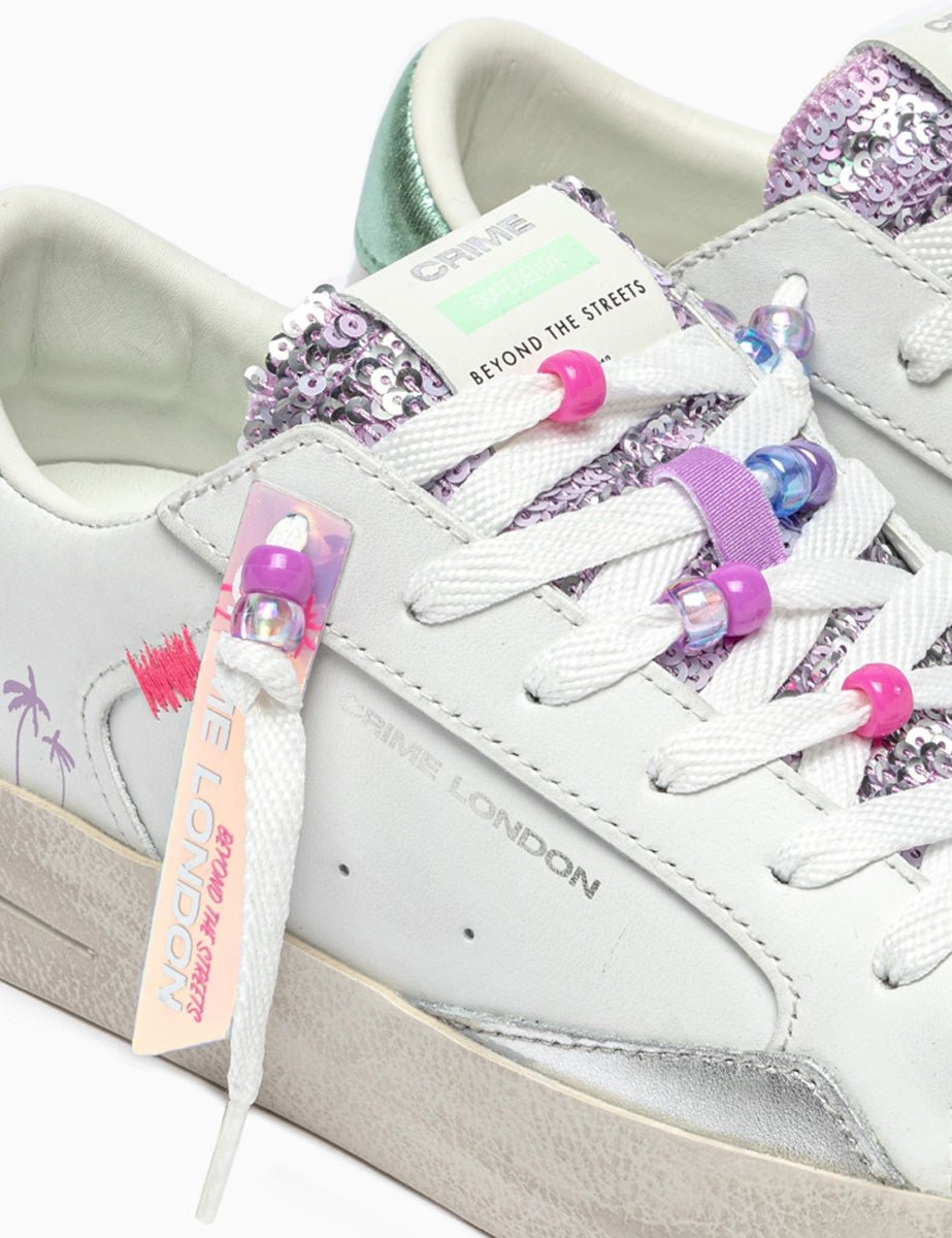 sneakers deluxe perline bianco - crime - sneaker