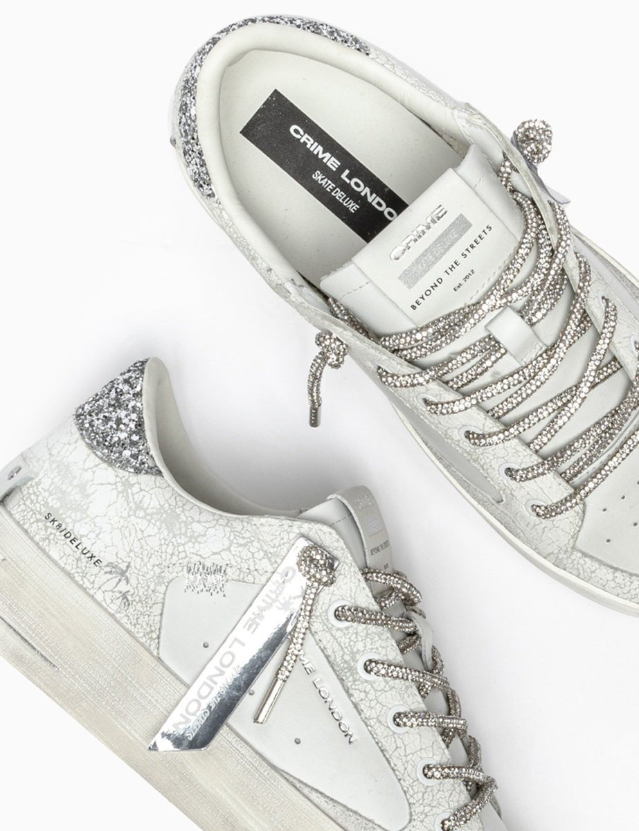 sneakers deluxe silver bianco - crime - sneaker