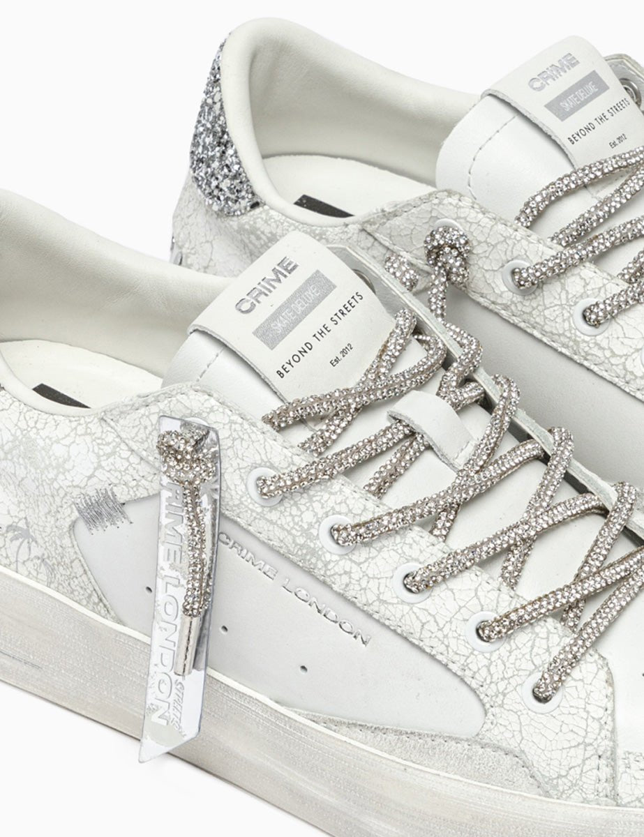 sneakers deluxe silver bianco - crime - sneaker