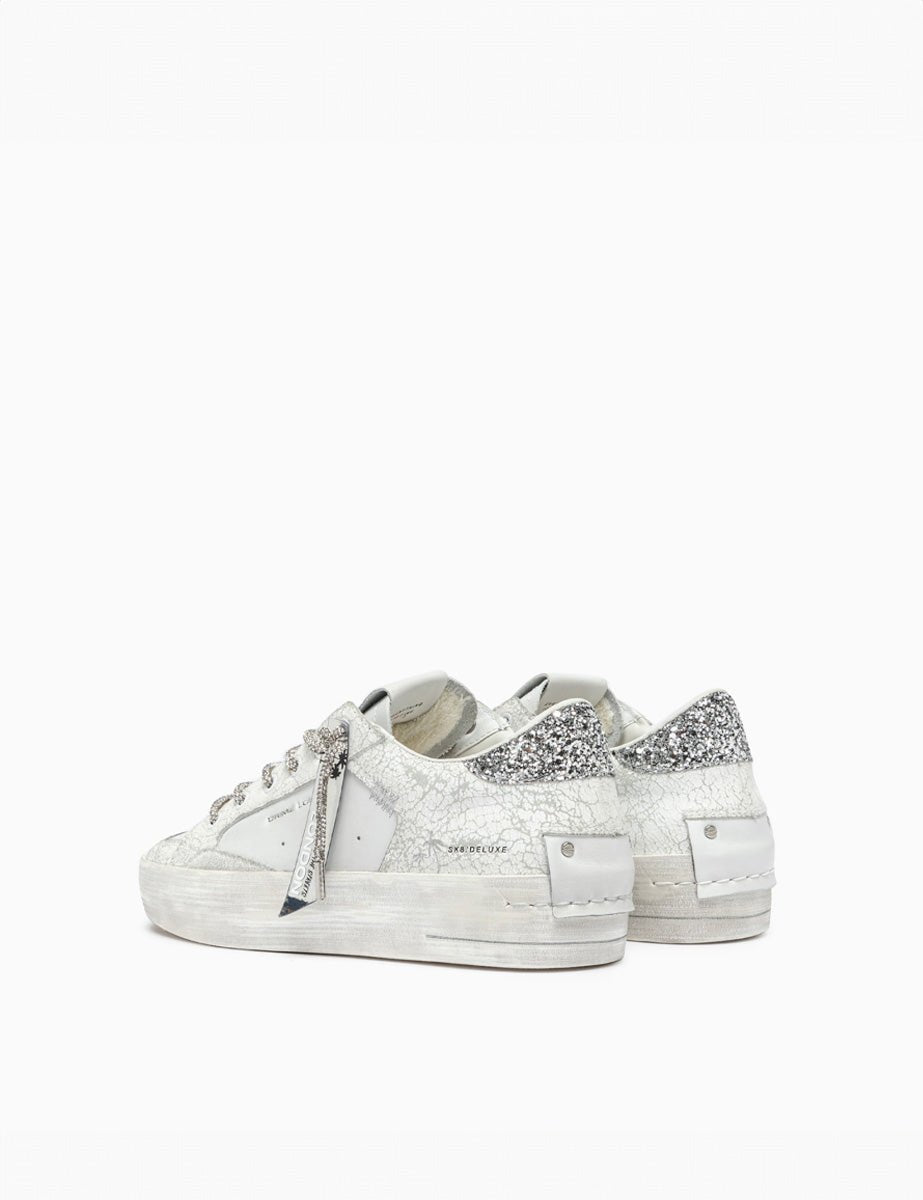 sneakers deluxe silver bianco - crime - sneaker