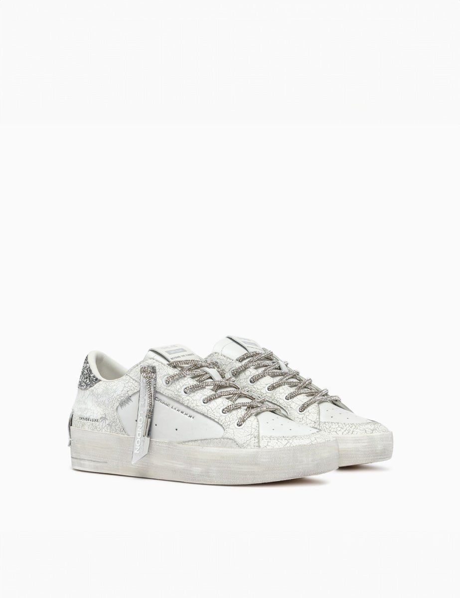 sneakers deluxe silver bianco - crime - sneaker