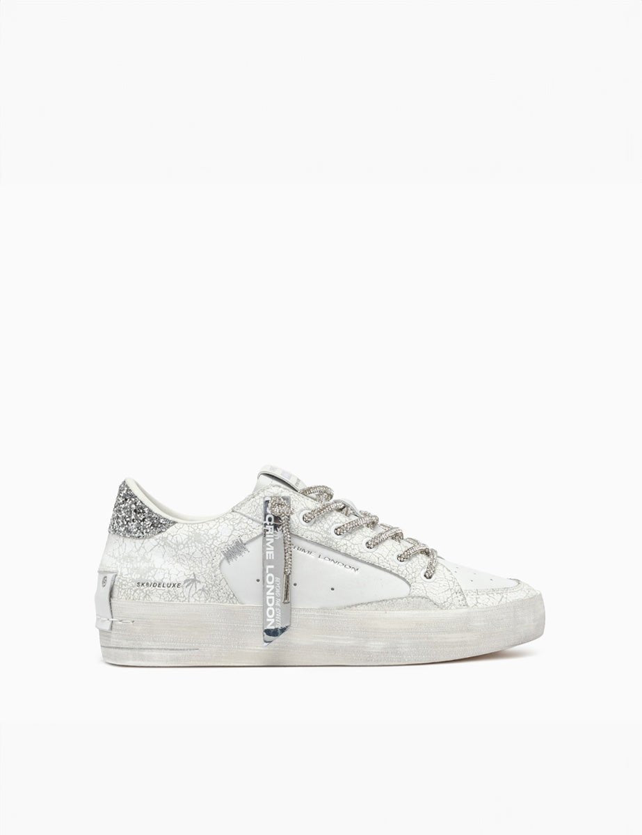 sneakers deluxe silver bianco - crime - sneaker
