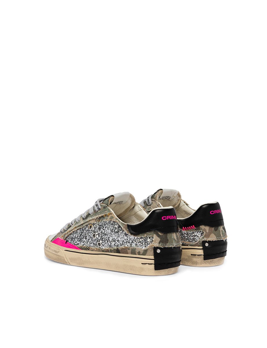sneakers distressed glitter camou multicolor - crime - sneaker