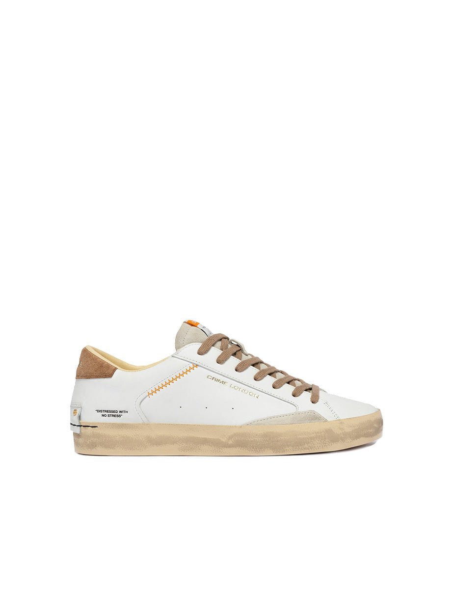 sneakers distressed low bianco nocciola - crime - sneaker